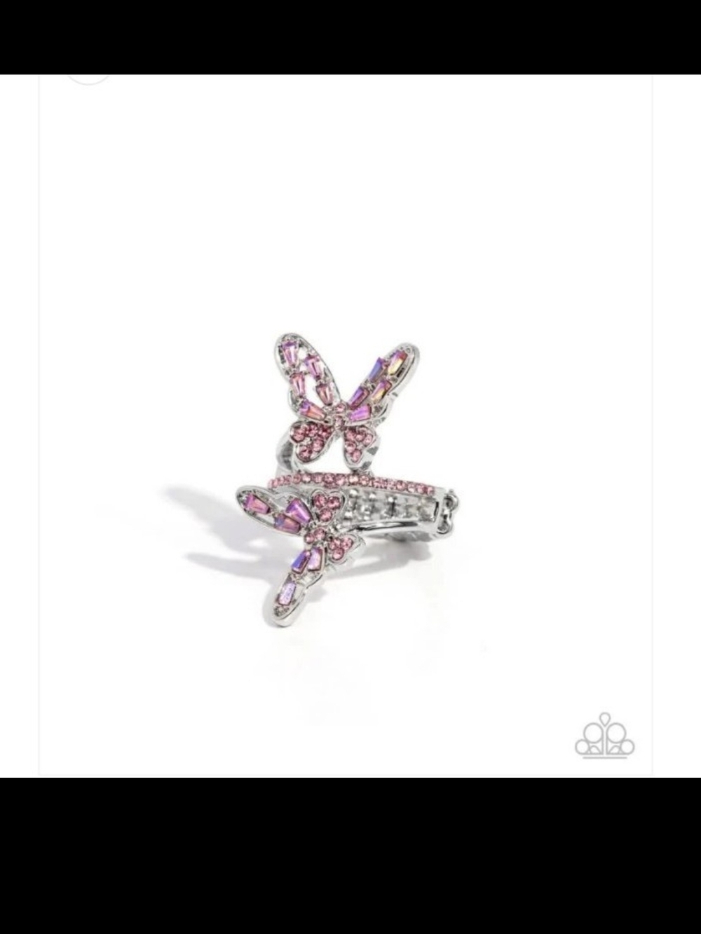 Fluttering Flamenco - Pink Ring Oversized paparazzi Pink Butterfly Duo Ring